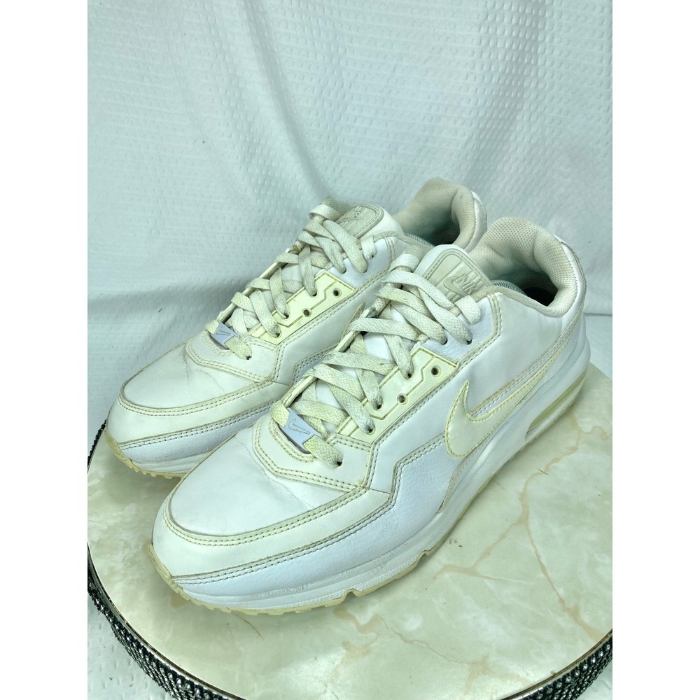Nike Air Max LTD 3 Running Shoes Mens Sz 12 White Leather Sporty Casual Sneakers